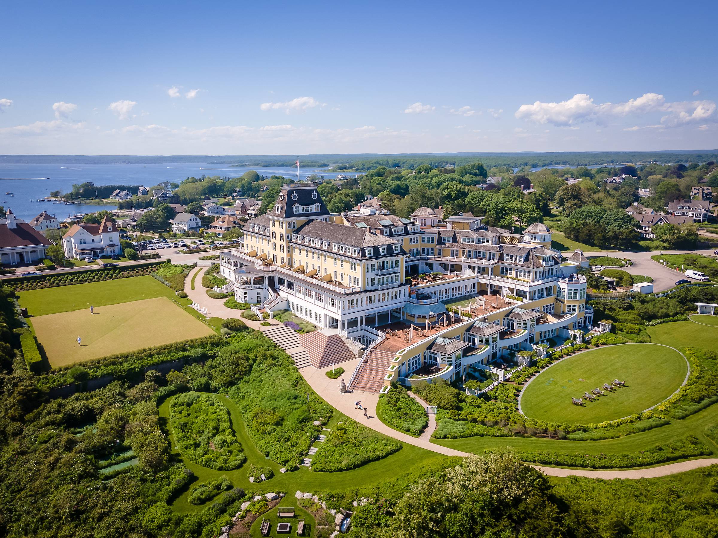 An aerial view of Ocean House Hotel.