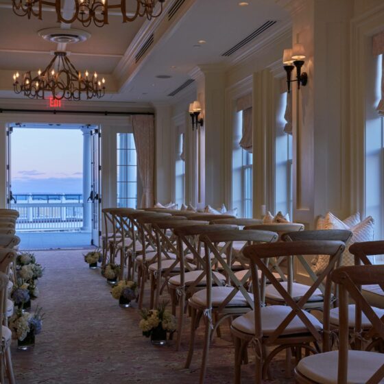 An indoor wedding venue.