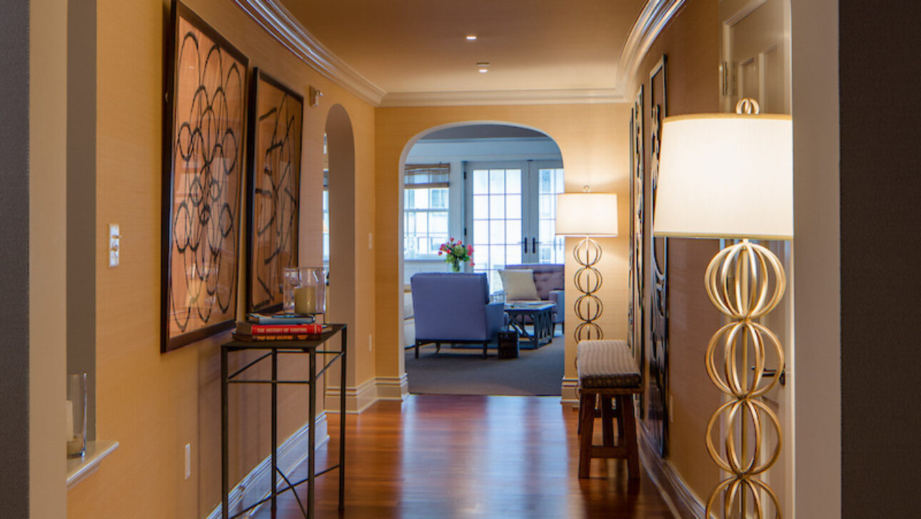 Carousel Suite hallway leading to a living room.