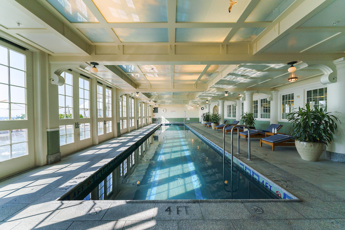 An indoor pool.