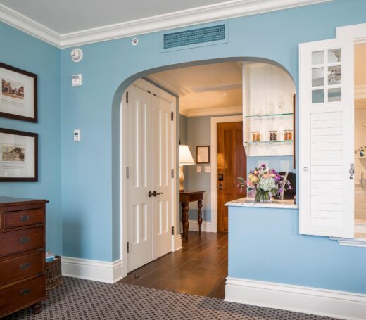 Inside of a standard guest room.