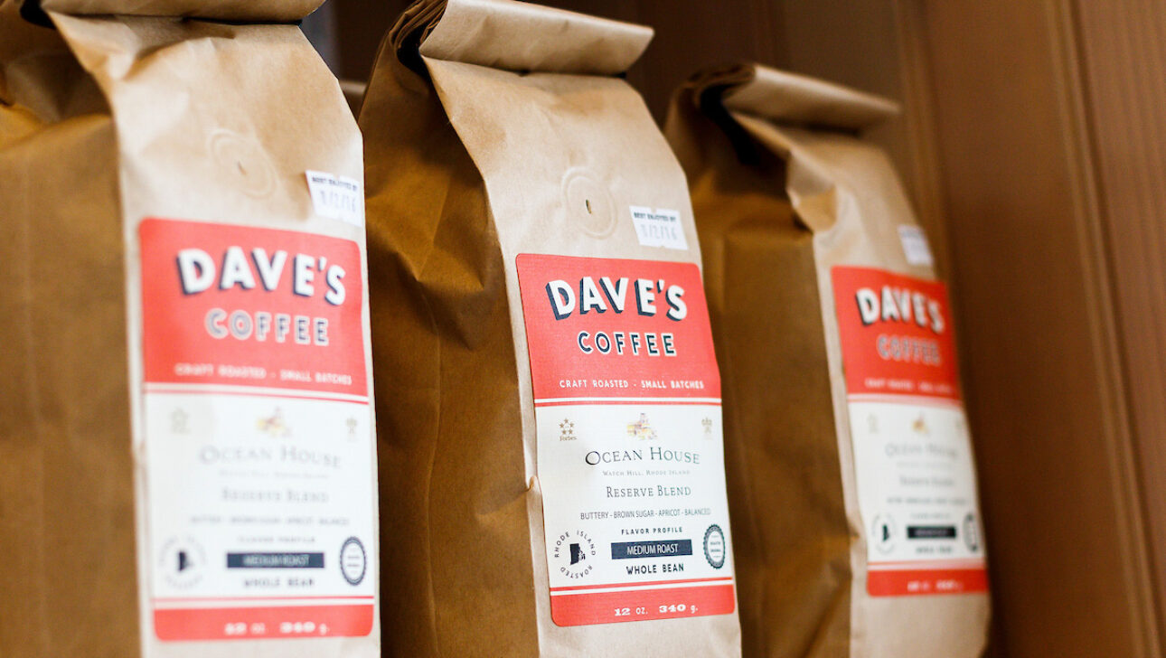 Bags of Dave's Coffee at Below Deck.