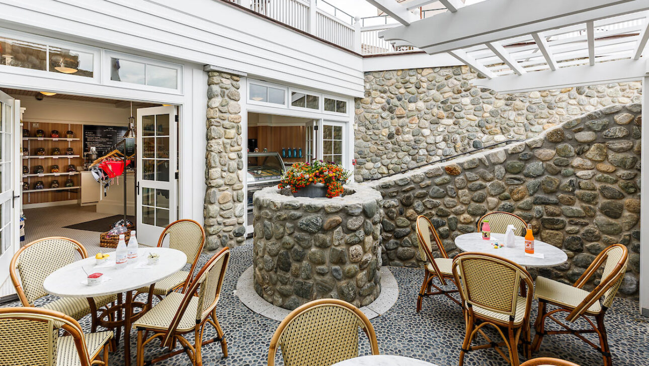 An outdoor dining area for Below Deck.